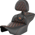 Saddlemen RoadSofa LS Ext. Reach Seat With Backrest Orange Stitch #284959