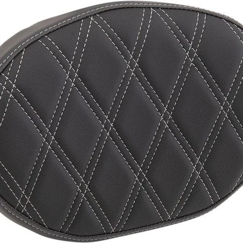 Drag Specialties Double Diamond Oval Pad for Square Sissy Bars Black/Silver