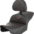 Saddlemen RoadSofa HC Seat With Backrest Red Stitch #284965 Harley Davidson