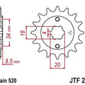 JT Front Sprocket 520 12T #JTF270.12 fits Honda CMX250C Rebel 250