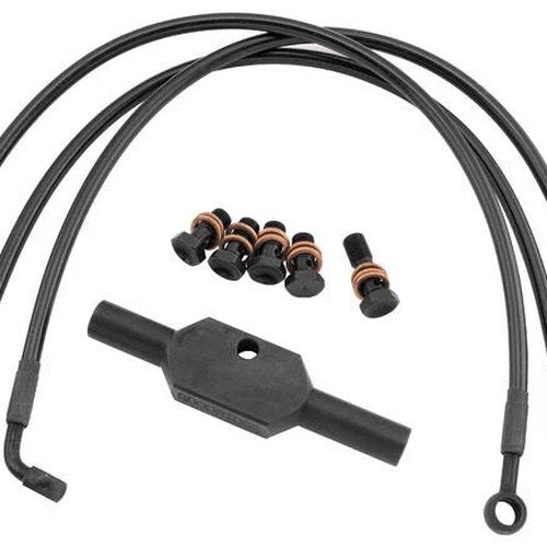 Goodridge Ebony 2 3-Line Brake Line Kit ABS +6" Front Harley Davidson Dyna