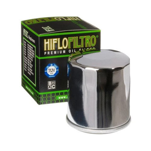 Hiflo Oil Filter Chrome #HF303C fits Kawasaki/Honda/Yamaha