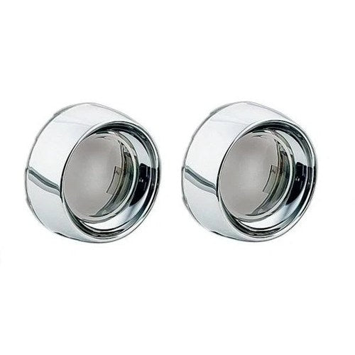 Kuryakyn Deep Dish Turn Signal Bezels With Lenses Chrome Smoke Harley Davidson