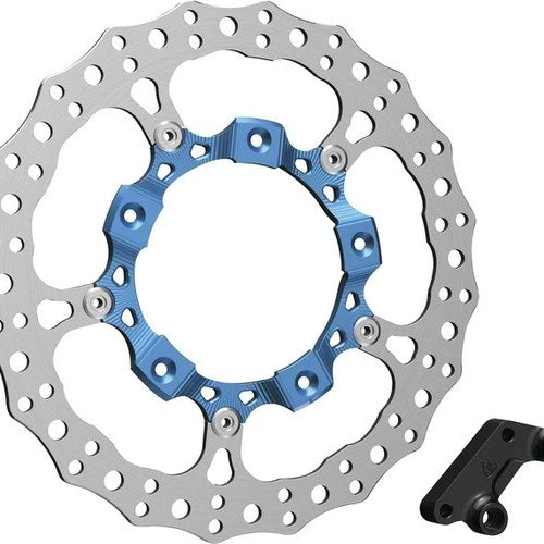 Arlen Ness Big Brake 14" Jagged Floating Brake Rotor Front Right Blue #300-005