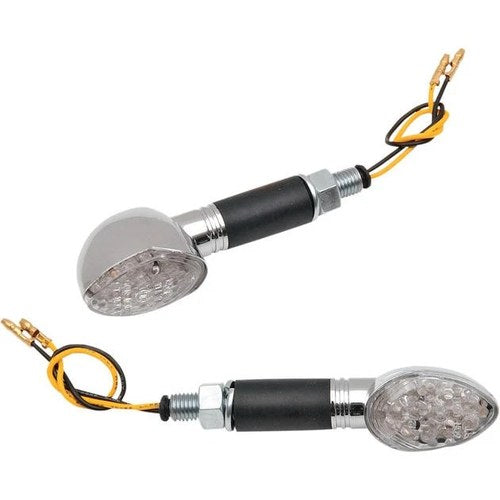 K&S LED Ultra Long Stem Mini-Stalk Oval Marker Light Set Carbon Clear