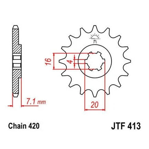 JT Front Sprocket 420 14T for Suzuki RM80 1986-1988