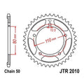 JT Steel Rear Sprocket 530 40T Triumph Trophy 1200 2000-2003