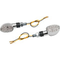 K&S LED Ultra Short Stem Mini-Stalk Oval Marker Light Set Chrome Clear