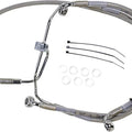 DS Braided Brake Line Kit Non-ABS Front +8" Harley Fxdf Dyna Fat Bob 08-16