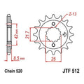 JT Front Sprocket 520 15T #JTF512.15 for Kawasaki KLR600 1984-1986