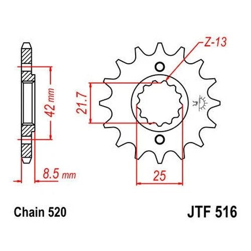 JT Front Sprocket 520 14T #JTF516.14 for Kawasaki