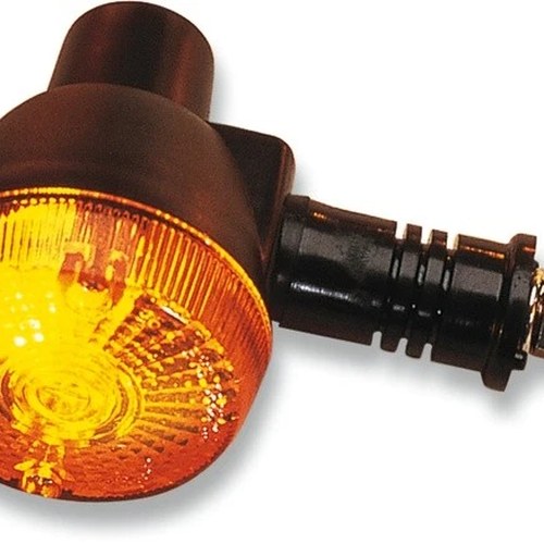 K&S DOT Turn Signal Assembly Single Filament Rear Right Black Amber #25-2233