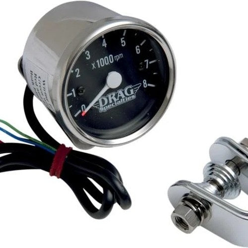 DS Mini Electronic Tachometer with Y-Mount 2.4" Chrome Black Face