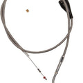 Barnett Push Idle Cable w/CC +3 Stainless Braided #114580 Harley Davidson