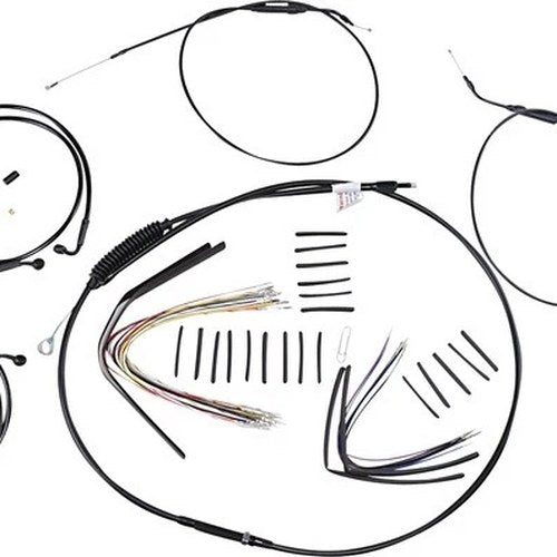 Burly Handlebar Cable/Line Kit for 16" Hangers Black #B30-1199 Harley Davidson