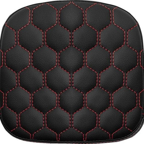 Saddlemen Honeycomb Gravestone Sissy Bar Pad Red Stitch 7.5" W x 7.5" H