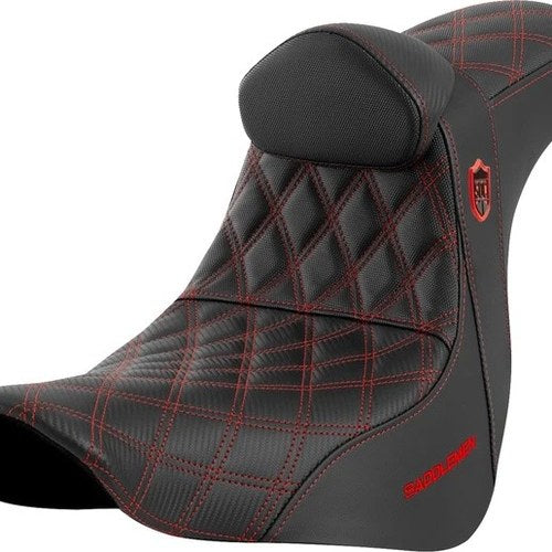 Saddlemen Sdc Performance Gripper Seat With Backrest Red Stitch #284876
