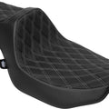 Drag Specialties Ext. Reach Predator Iii Seat Dbl Diamond/Silver Stitch #290434