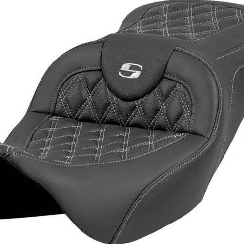 Saddlemen RoadSofa LS Seat Silver Stitch #808-07B-18205 Harley Davidson