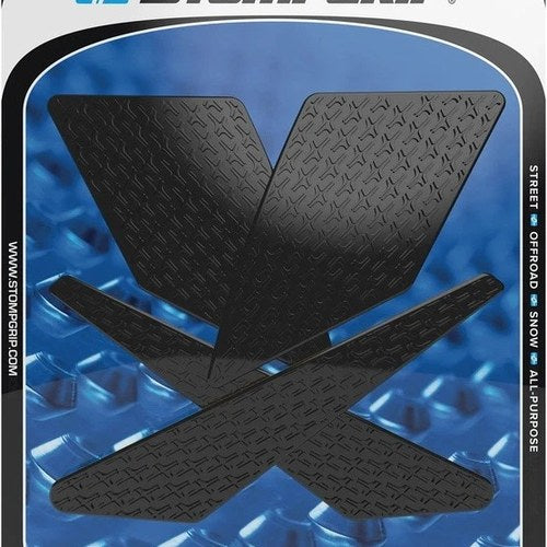 Stomp Icon Profile Traction Pad Tank Grips Black for Kawasaki KLX250S