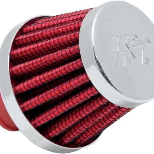 K&N Crankcase Vent Filter with Chrome Top 62-1600RD 2" x 1.75" Red