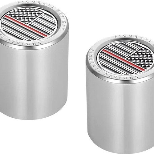 Figurati Designs Short/Fat Docking Hardware Covers US Flag Red Line Polished