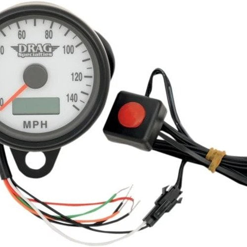 DS Prog. Mini Electronic Speedometer 2.4" Matte Black w/White Face