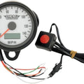 DS Prog. Mini Electronic Speedometer 2.4" Matte Black w/White Face
