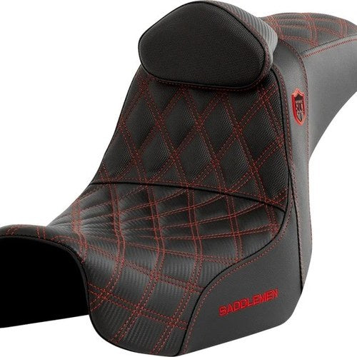 Saddlemen Sdc Performance Gripper Seat With Backrest Red Stitch #284866