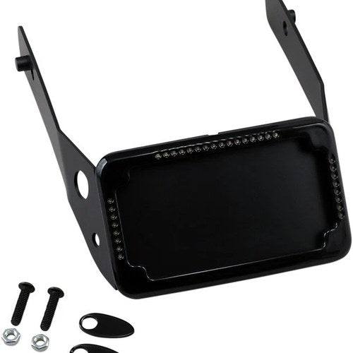 Cycle Visions Curved License Plate Mount with Slick Signal Black #CV4651B