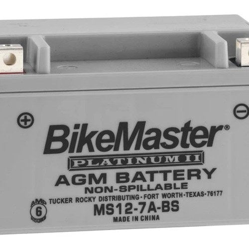 BikeMaster Agm Platinum II Battery #MS12-7A-BS fits Aprilia/Kawasaki/Honda