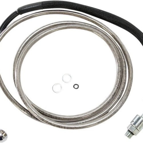 Drag Specialties Braided Hydraulic Clutch Line 80-1/8" +10" Clear Coated #211915