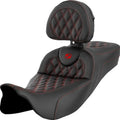 Saddlemen RoadSofa LS Ext. Reach Seat With Backrest Red Stitch #284794