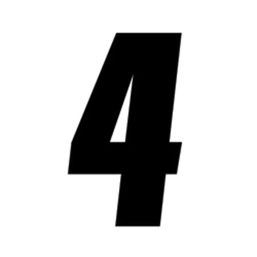 Factory Effex 7" Factory Numbers #4 Black 3-Pack