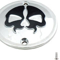 Drag Specialties Split Skull Points Cover 2-Hole Chrome/Black #174414