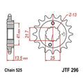 JT Front Sprocket 525 16T #JTF296.16 for Honda VT600/Hawk GT