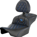Saddlemen RoadSofa LS Ext. Reach Seat With Backrest Blue Stitch #285001