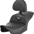 Saddlemen RoadSofa HC Seat With Backrest Silver Stitch #285028 Harley Davidson