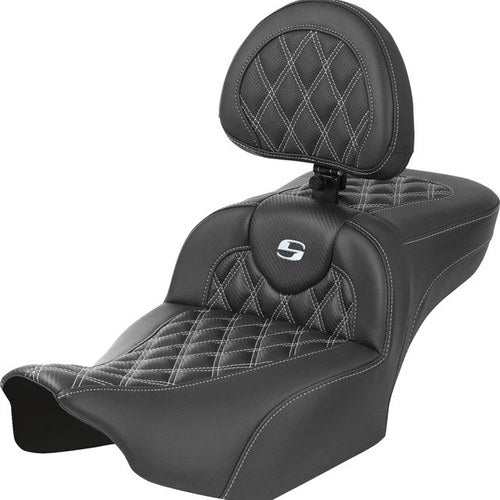 Saddlemen RoadSofa LS/CF Ext. Reach Seat With Backrest Silver Stitch #284977