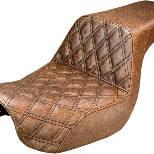 Saddlemen Step-Up LS Seat F. Lattice Stitch Brown #283647 Harley Davidson Dyna