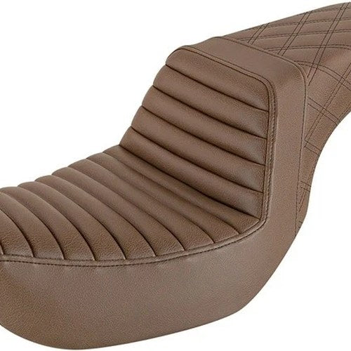 Saddlemen Step-Up LS Tuck-N-Roll Seat Brown #284116 Harley Davidson Softail