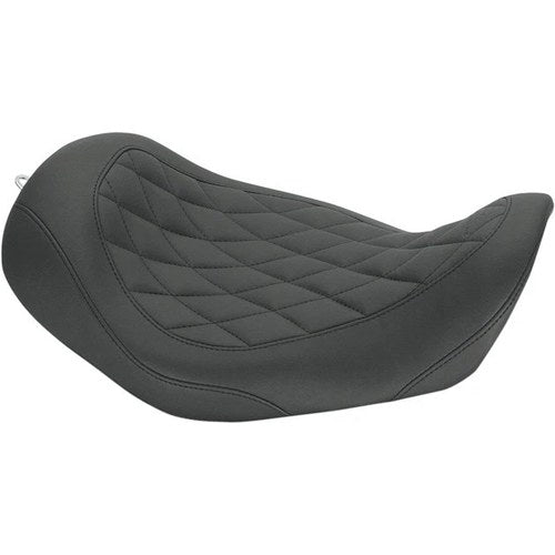 Mustang Wide Tripper Solo Seat Diamond Stitch Black #76704 Harley Davidson Dyna
