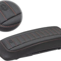 Mustang Saddlebag Lid Covers Deluxe Red Stitch #77637AB Harley Davidson