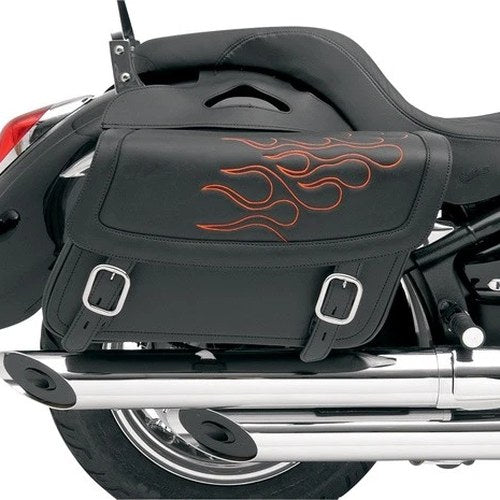 Saddlemen Highwayman Throw Over Tattoo Slant Saddlebags Large Orange Stitch