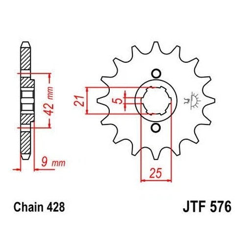 JT Front Sprocket 428 19T fits Yamaha XT350 1985-2000