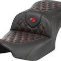 Saddlemen RoadSofa LS/CF Seat Red Stitch Harley Davidson Road Glide/Street Glide