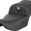 Saddlemen RoadSofa HC Ext. Reach Seat White Stitch #285034 Harley Davidson