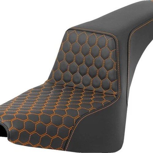 Saddlemen Step-Up HC Seat Orange Stitch #284700 Harley Davidson FXBB/FXBBS/FXST