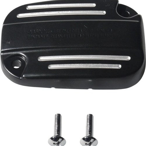 Drag Specialties Grooved Front Brake Master Cylinder Cover Gloss Black #232858