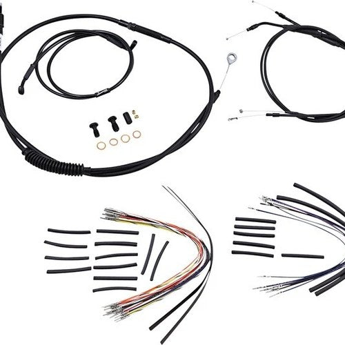 Burly Cable/Brake Line Kit for 12" Ape Hangers #B30-1033 Harley Davidson Dyna
